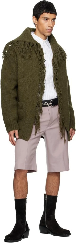 Dries Van Noten Green Fringe Cardigan 4