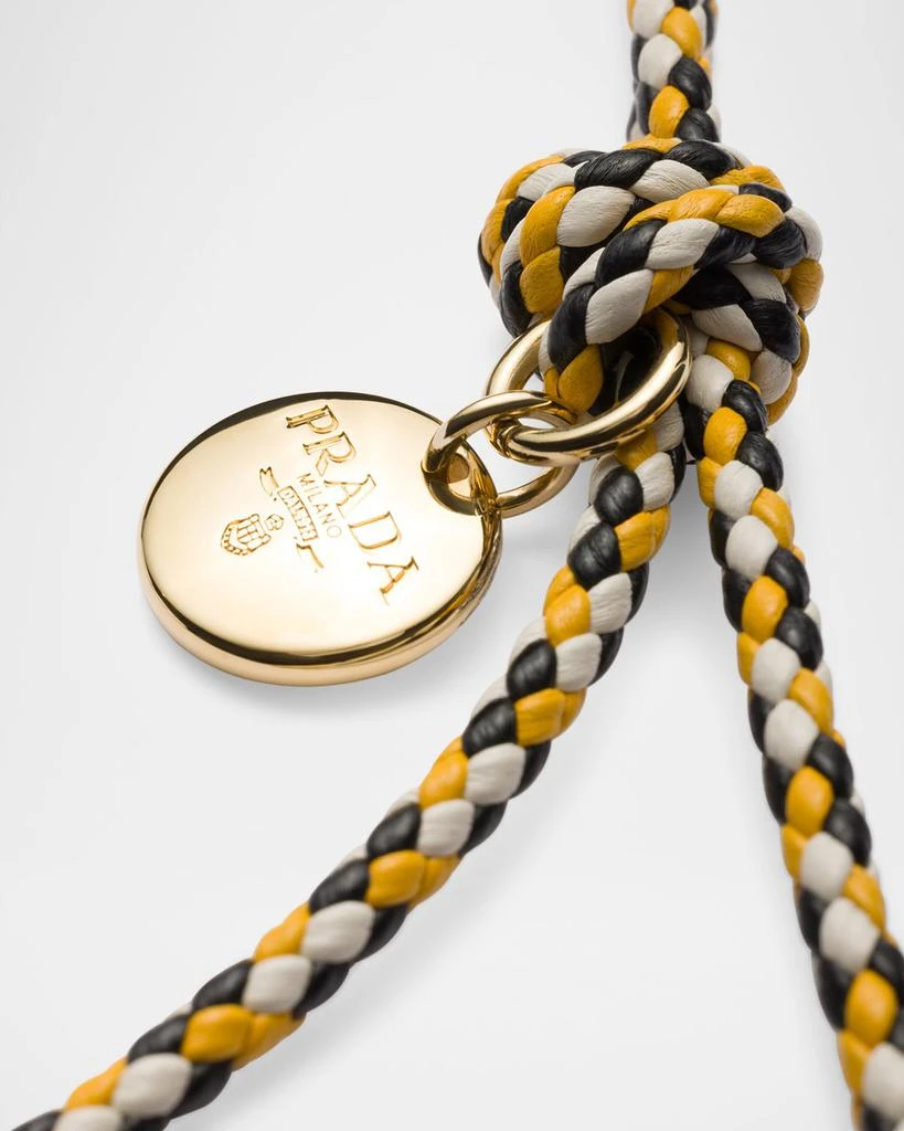 Prada Leather Wallet with Braided Shoulder Strap 5