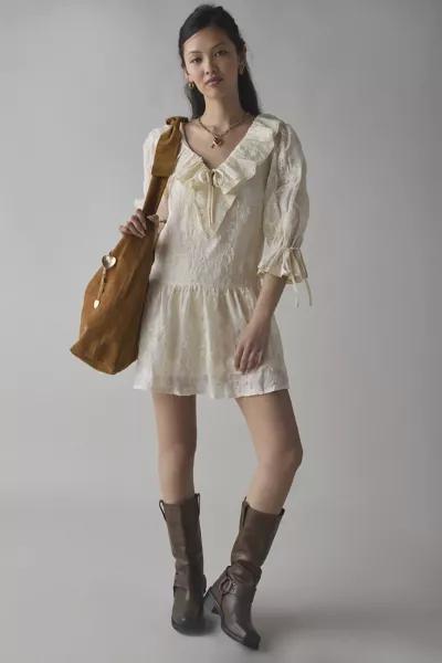 Kiss The Sky Kiss The Sky Lace Ruffle Collar Babydoll Mini Dress