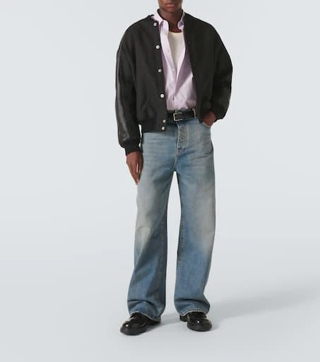 Acne Studios Leather-trimmed twill bomber jacket 2