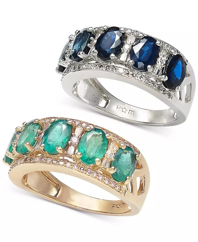Macy's Sapphire (2-7/8 ct. t.w.) & Diamond (1/3 ct. t.w.) Ring in 14k White Gold (Also in Emerald, Tanzanite and Ruby) 5