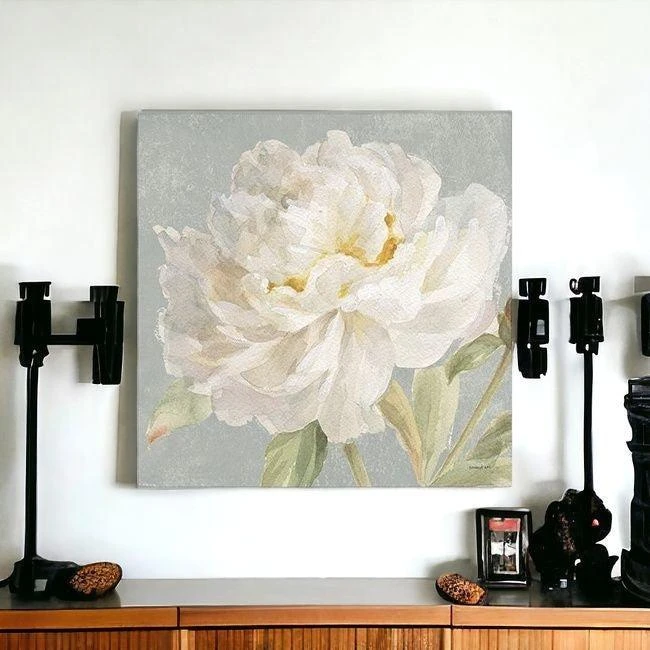 Hivvago Angelic White Peony Flower Unframed Print Wall Art 4