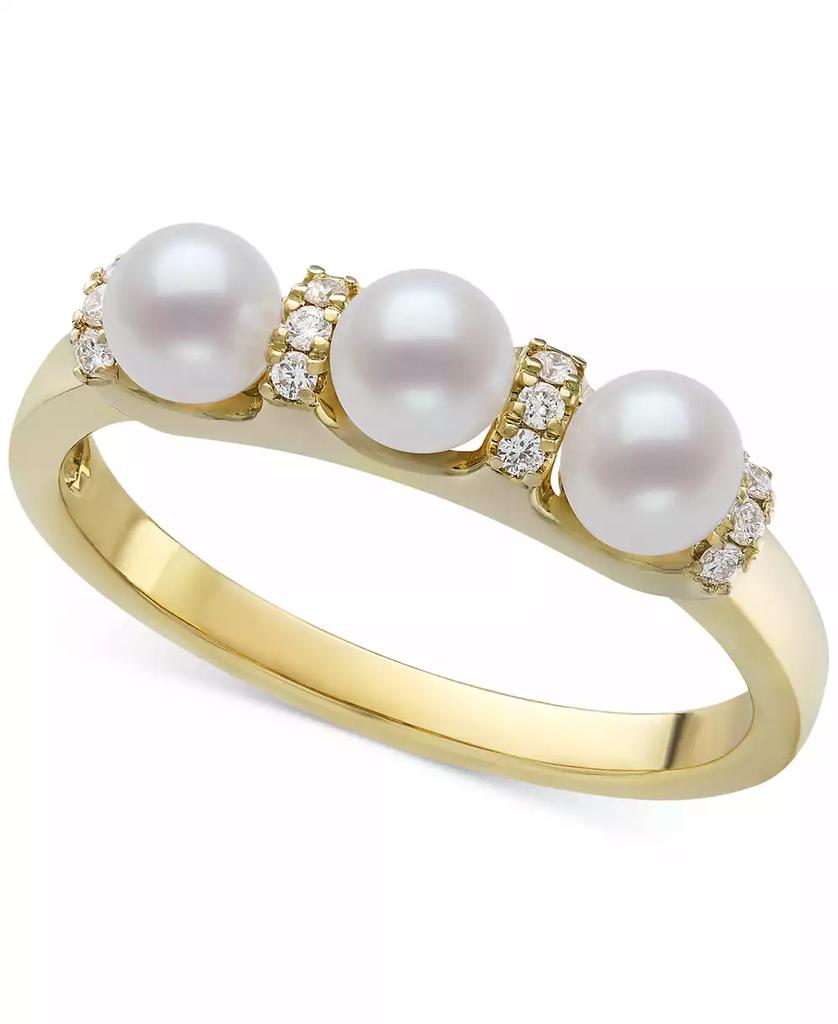 Belle de Mer Cultured Freshwater Pearl (4-5mm) & Diamond (1/10 ct. t.w.) Ring in 10k Gold