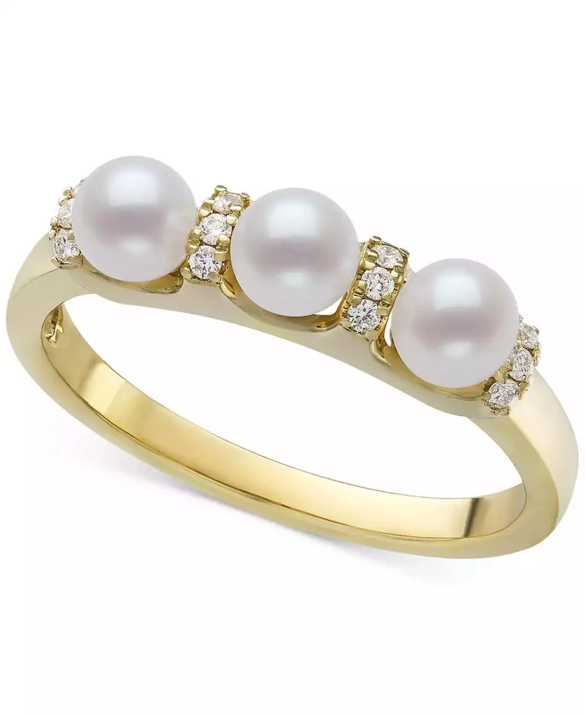 Belle de Mer Cultured Freshwater Pearl (4-5mm) & Diamond (1/10 ct. t.w.) Ring in 10k Gold 1