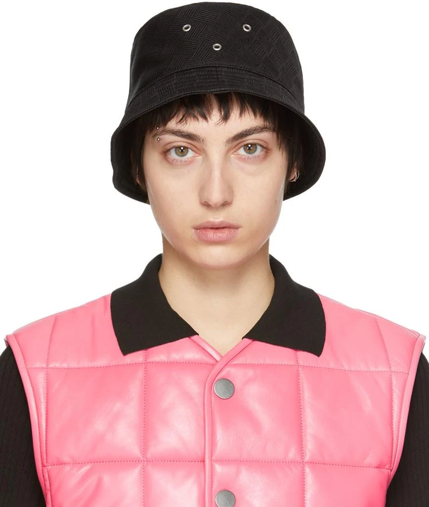 Bottega Veneta Black Intreccio Jacquard Bucket Hat 1