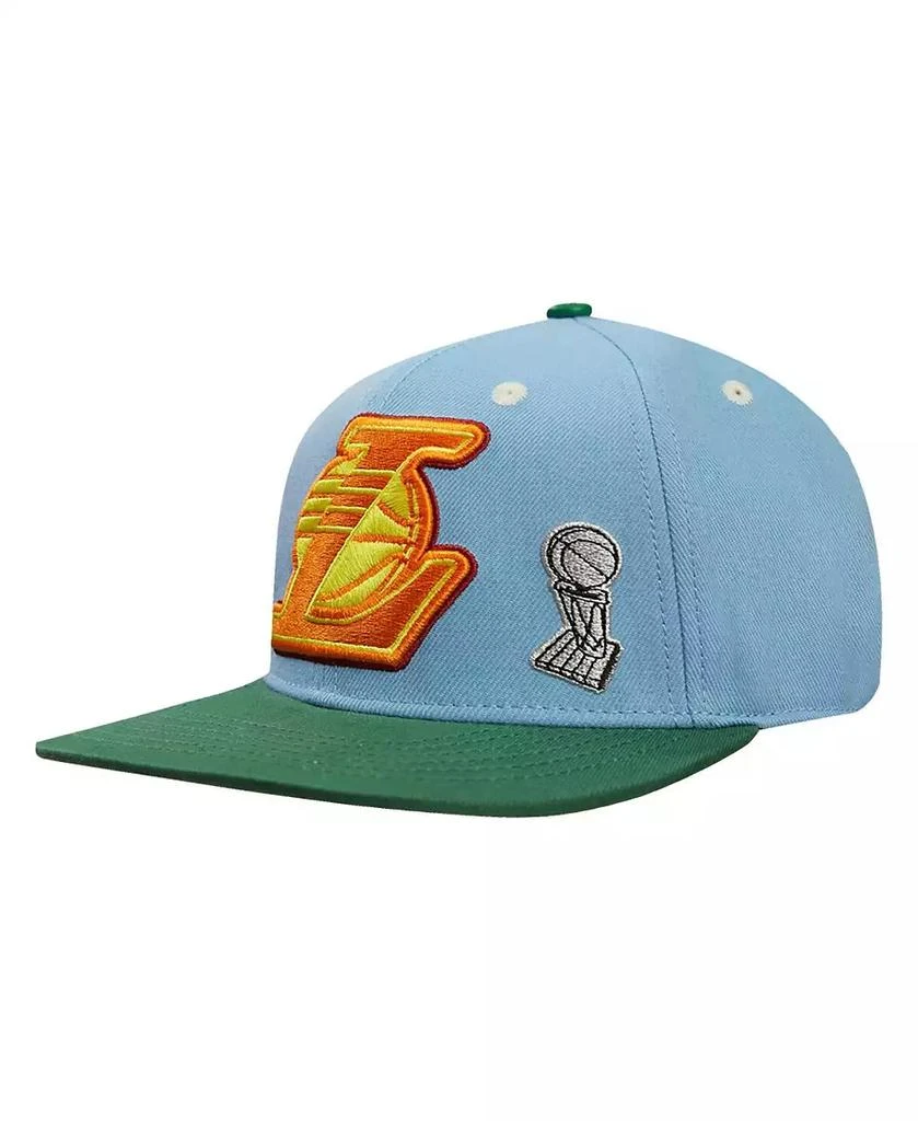Pro Standard Men's Light Blue/Green Los Angeles Lakers Retro Program 2-Tone Snapback Hat 3