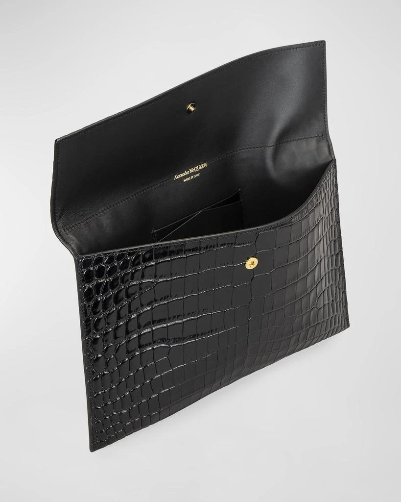 Alexander McQueen Skull Mock-Croc Envelope Clutch Bag 2