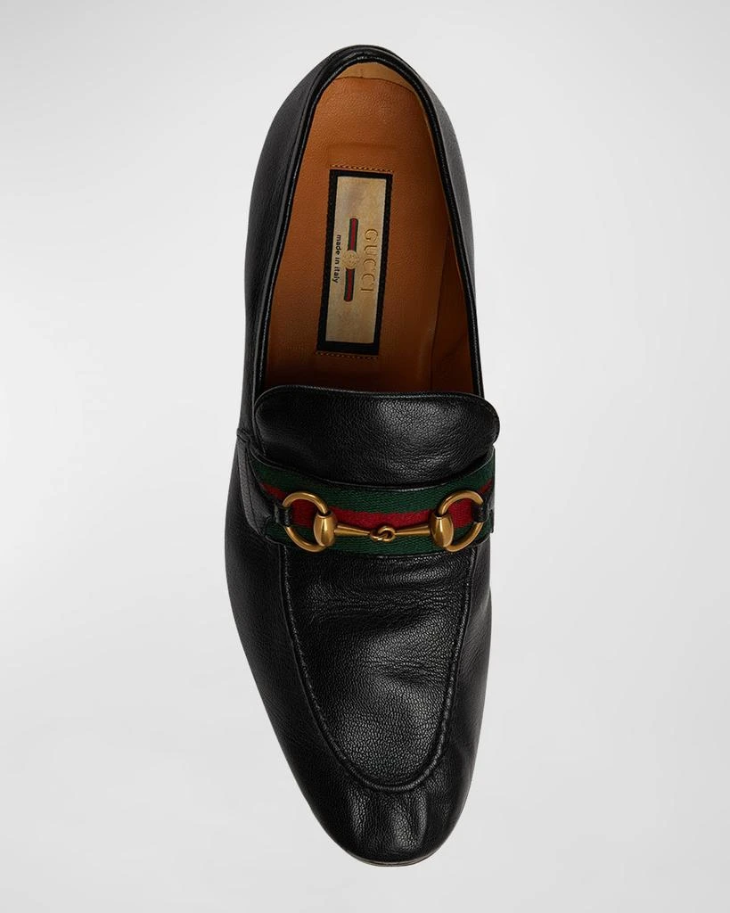 Gucci Men's Paride Web Stripe Bit Loafers 5