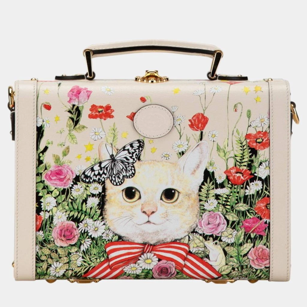 Gucci Gucci Ivory Multicolor Leather Trunk Case 1
