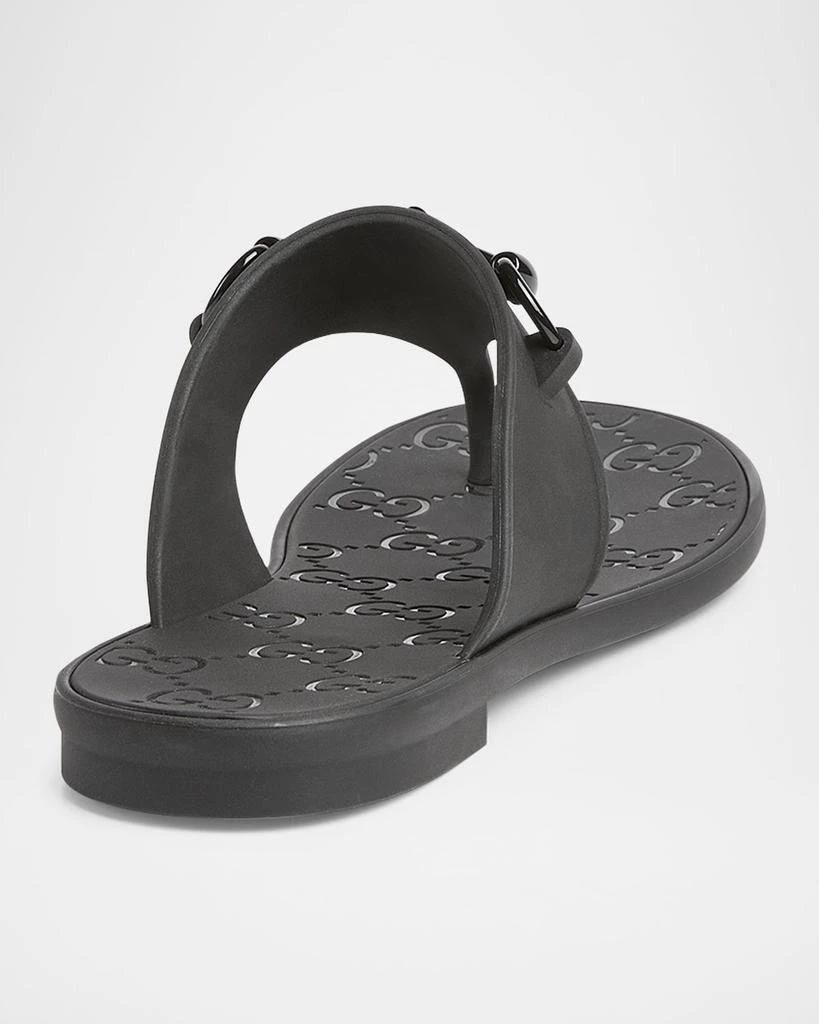 Gucci Rubber Horsebit Thong Slide Sandals 3