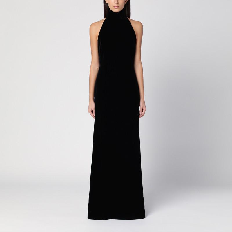 Pianoforte di MaxMara ブラックロングドレス Shop Black satin velvet long dress on Sale at BeyondStyle – Get 60