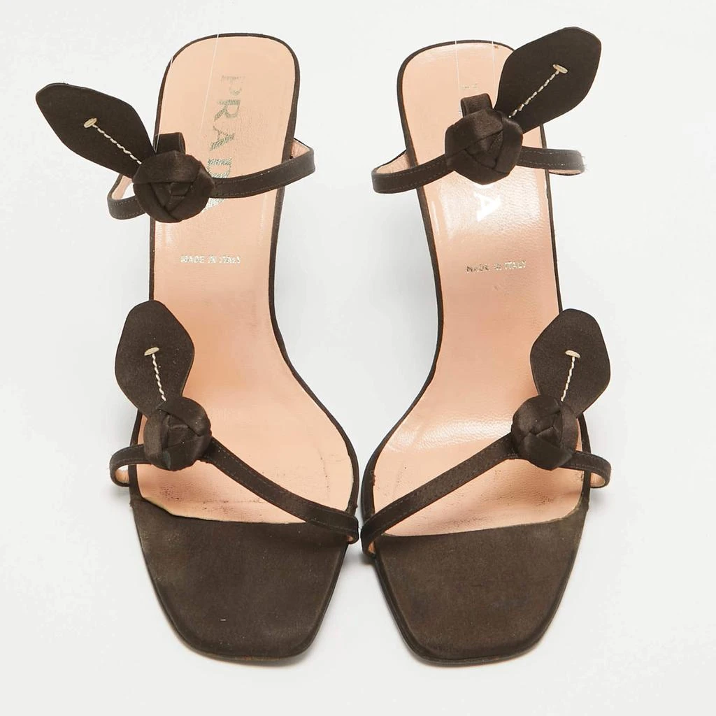 Prada Prada Brown Satin Slide Sandals Size 38.5 3