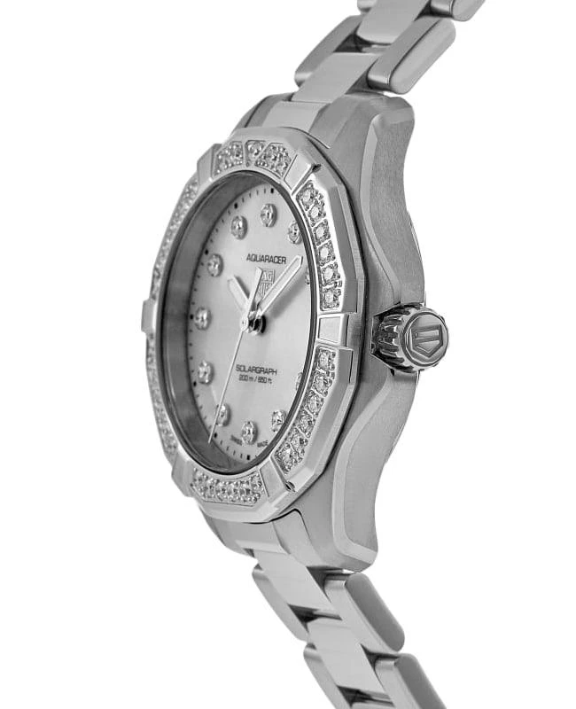 TAG Heuer Tag Heuer Aquaracer Professional 200 Solargraph Mother of Pearl Dial Diamond Bezel Steel Women's Watch WBP1314.BA0005 3