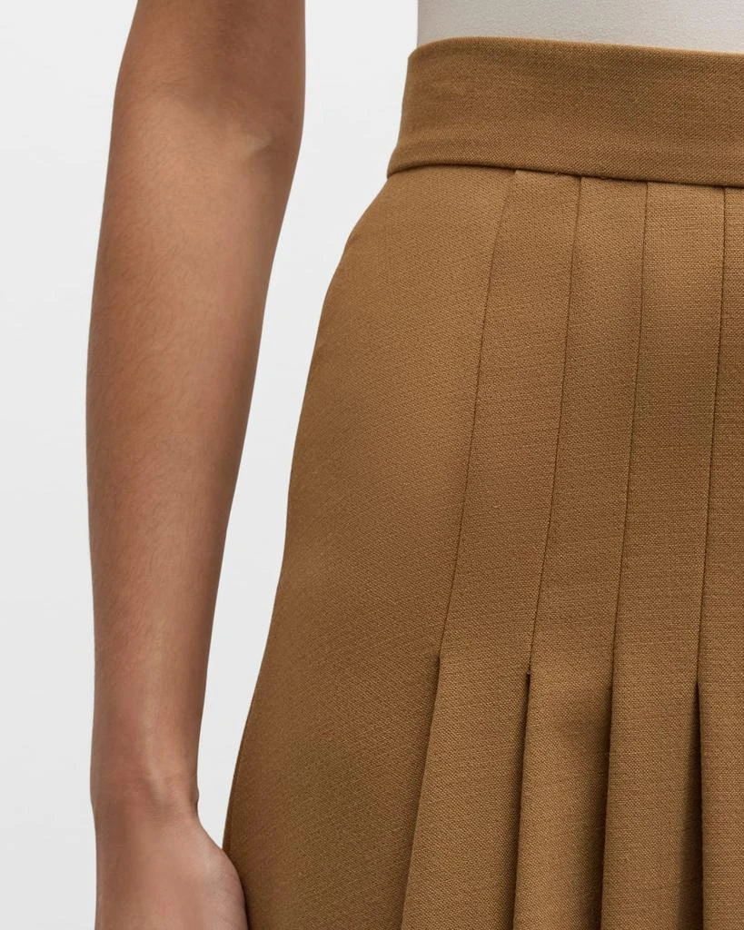 Sergio Hudson Pleated Wool Midi Skirt 5
