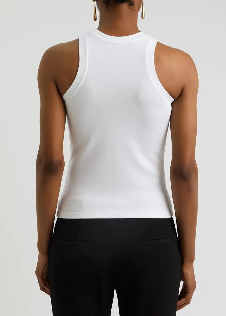 Balmain Logo-embroidered jersey tank  3