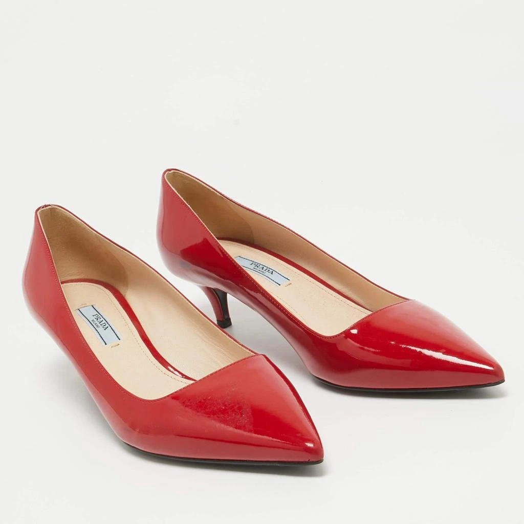 Prada Prada Red Patent Leather Pointed Toe Pumps Size 39.5 5