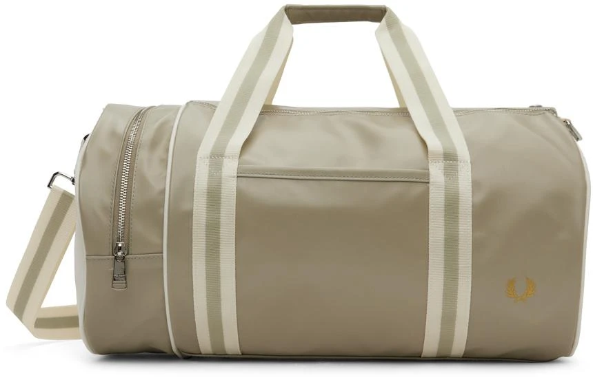 Fred Perry Taupe Classic Barrel Bag 1