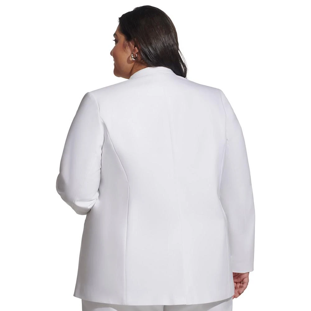 Calvin Klein Plus Size Collarless Open-Front Long-Sleeve Jacket 2