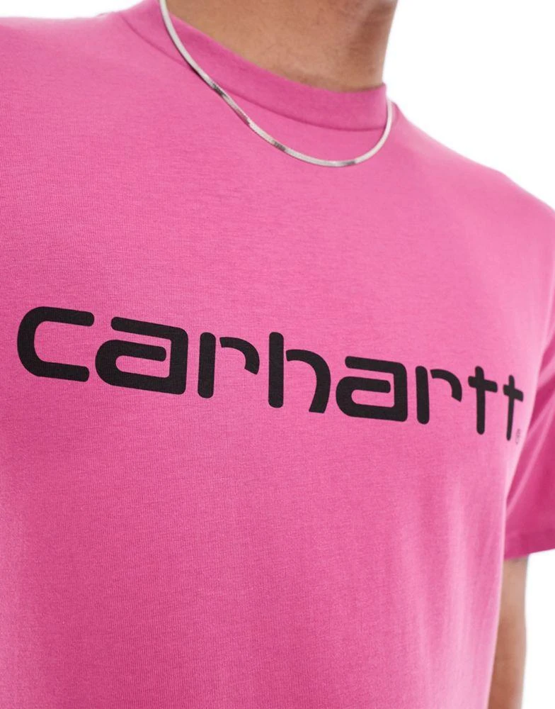 Carhartt WIP Carhartt WIP script t-shirt in pink 3