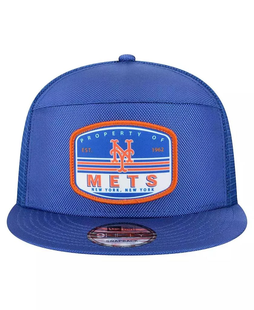 New Era Men's Royal New York Mets Split Panel 9FIFTY Trucker Snapback Hat 2