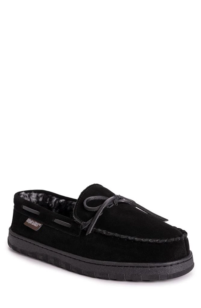 MUK LUKS Paul Printed Berber Suede Faux Fur Lined Slipper 1