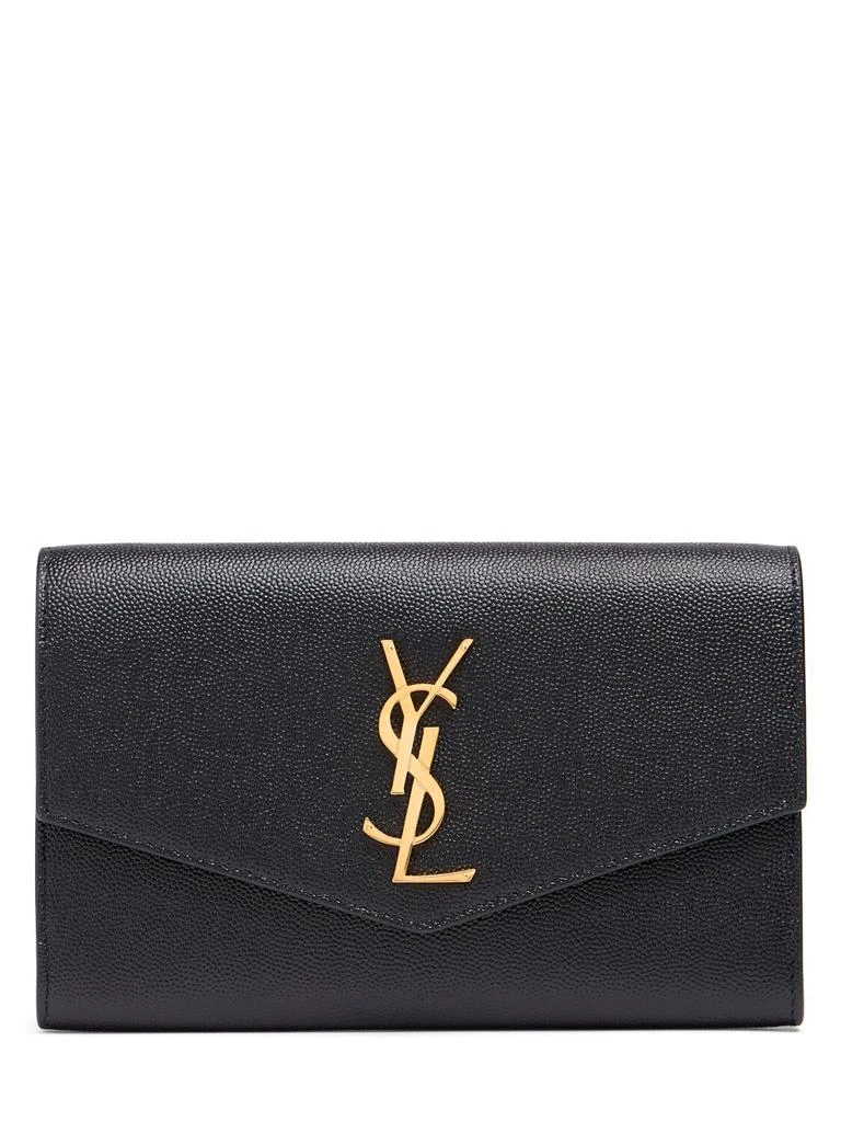 Yves Saint Laurent Uptown Grained Leather Chain Wallet 1