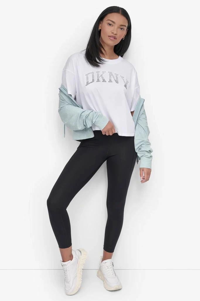 DKNY CROPPED OMBRÉ CRYSTAL LOGO TEE 6