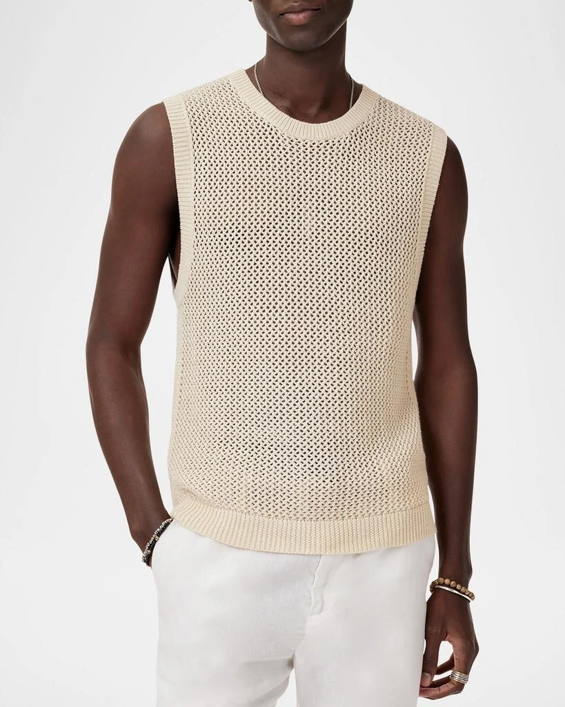 John Varvatos Men's Augusto Open Diamond Stitch Tank Top 4