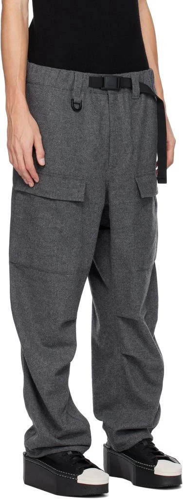 Y-3 Gray Flannel Cargo Pants 2