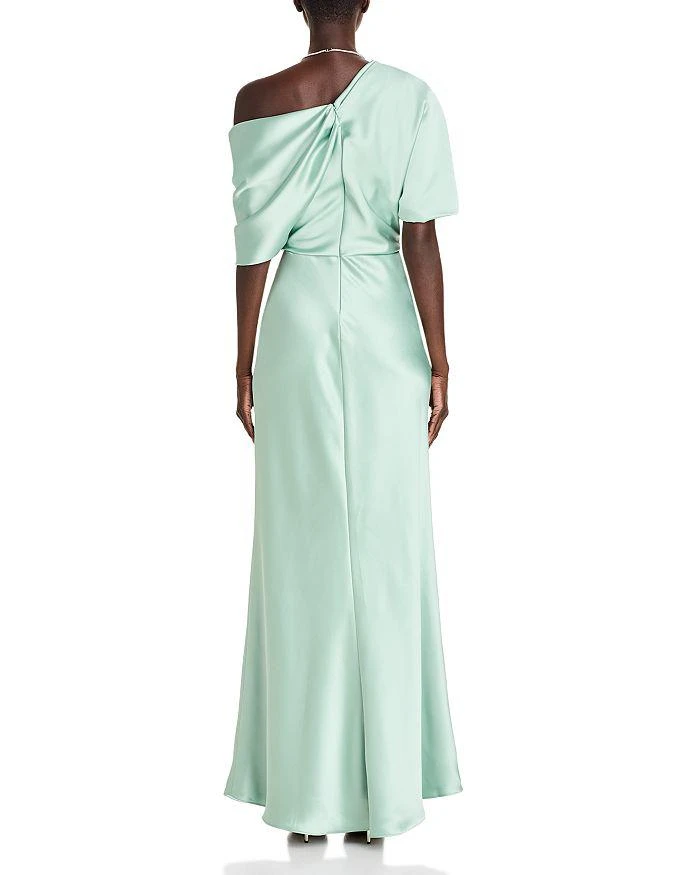 Amsale Draped Satin One Shoulder Dress 4