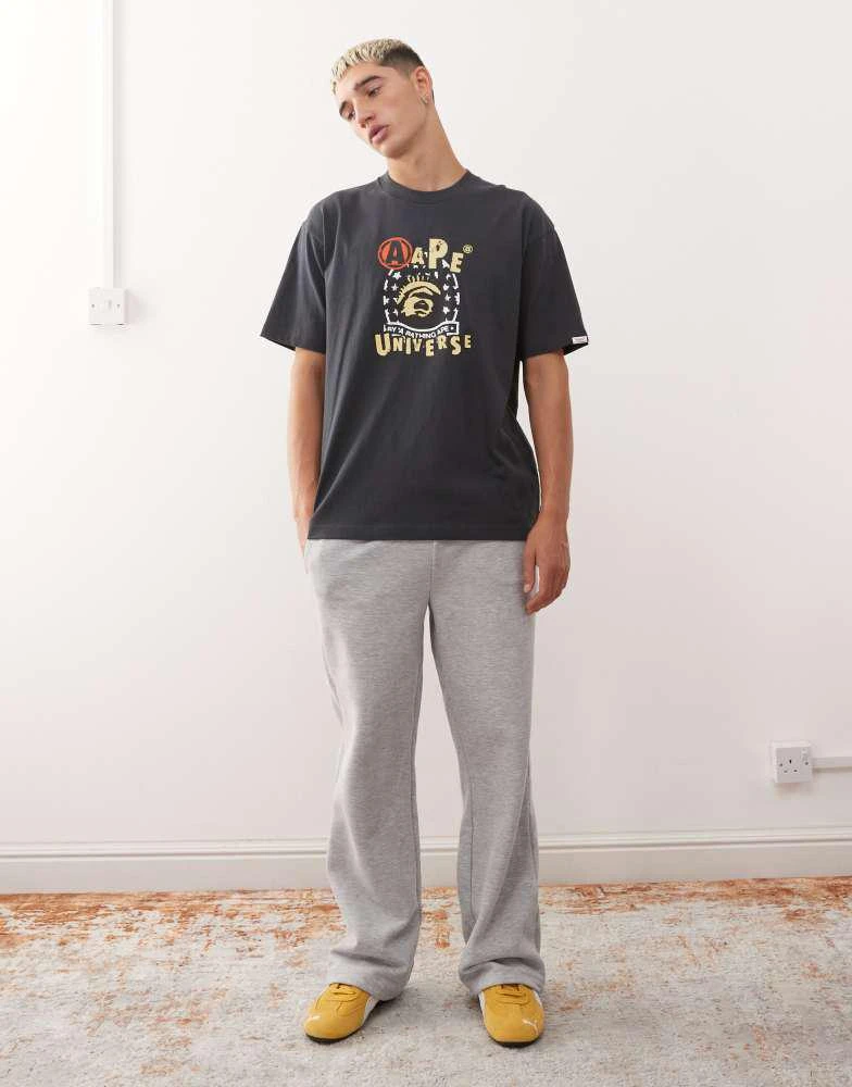 AAPE Aape by A Bathing Ape boxy t-shirt in black with front logo print 2