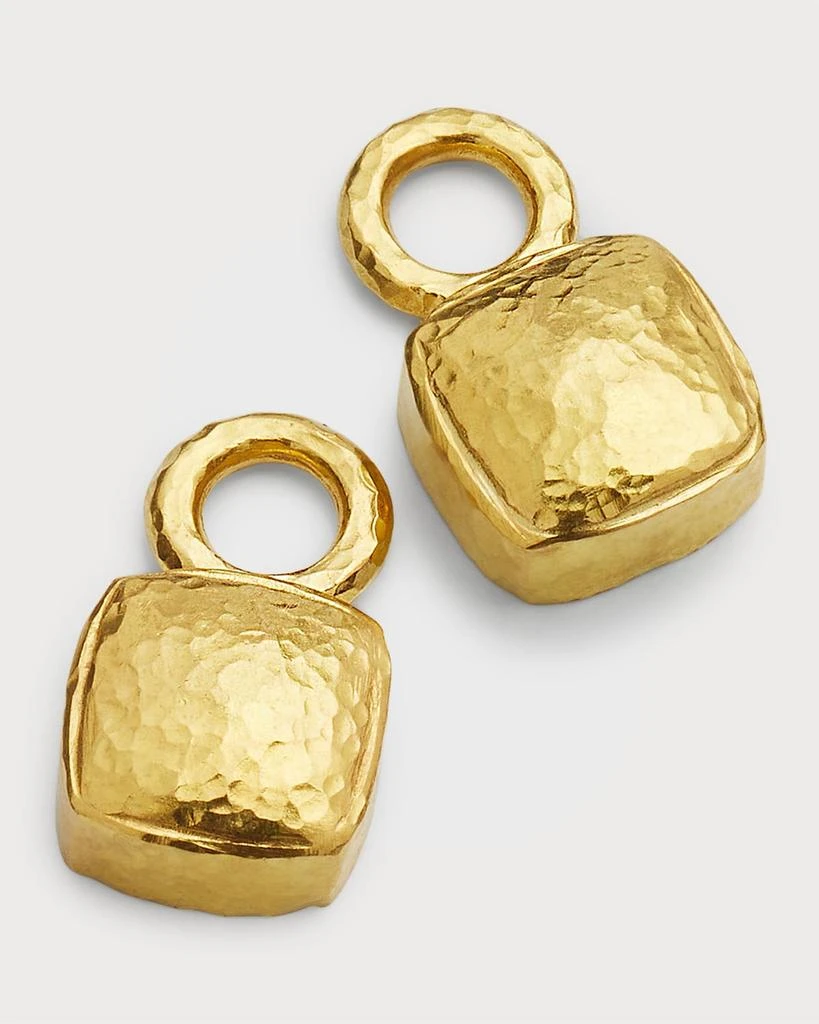 Elizabeth Locke 19k Yellow Gold Square Cushion Earrings Pe 3