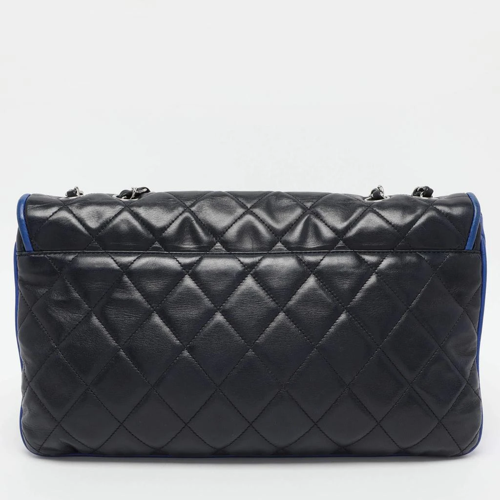 Chanel Chanel Navy Blue Quilted Leather Divine Flap Bag 4