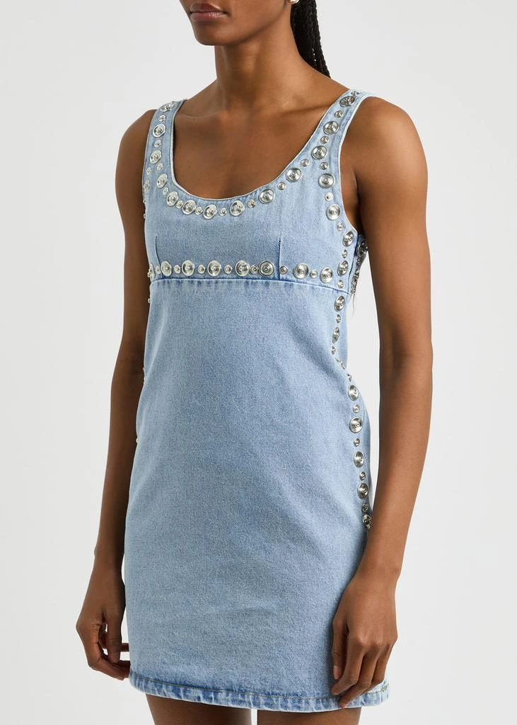 white christmas dresses Coperni Blue Asymmetric Flower Mini Denim Dress main image 1