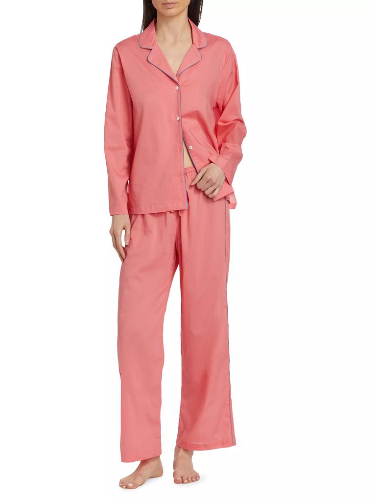 Pour Les Femmes Sport Cotton Long 2-Piece Pajama Set