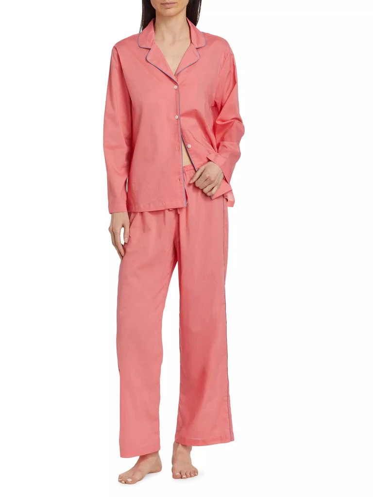 Pour Les Femmes Sport Cotton Long 2-Piece Pajama Set 2