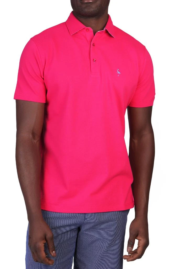 TailorByrd Gingham Trim Piqué Polo 1