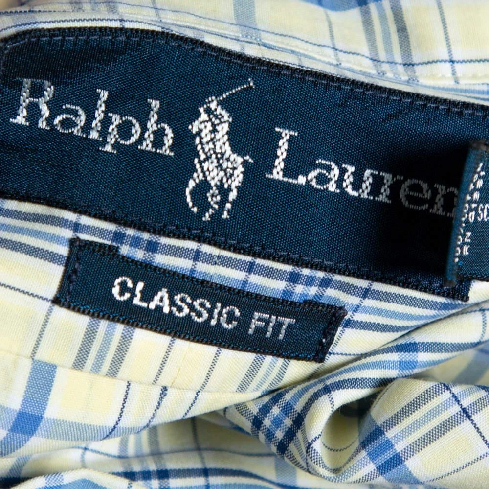 Ralph Lauren Ralph Lauren Pale Yellow Checked Cotton Button Down Shirt 3XL 5