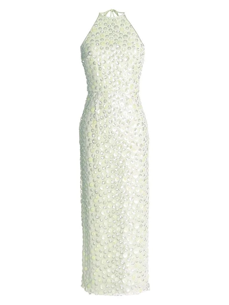 Dress The Population Dani Sequin Halterneck Midi-Dress - Dresses & Skirts -  Free Shipping - BeyondStyle