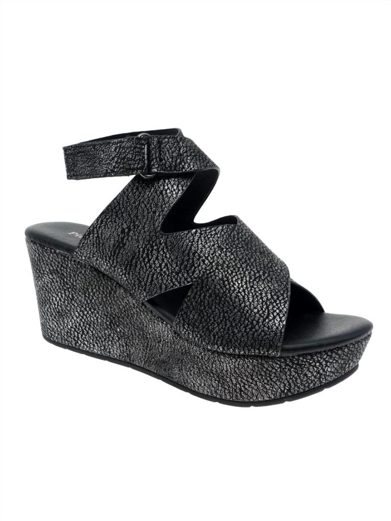 Pierre Dumas Natural 15 Wedge Sandal In Pewter