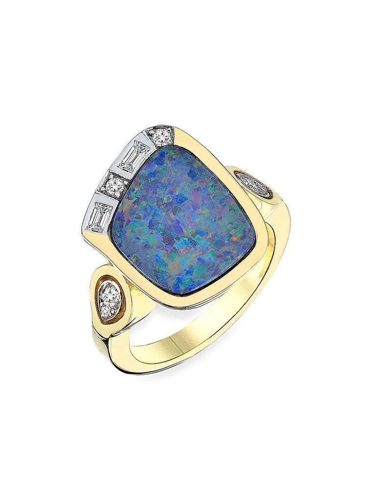 Melis Goral Focus 14K Yellow Gold, Opal & 0.23 TCW Diamond Ring 1