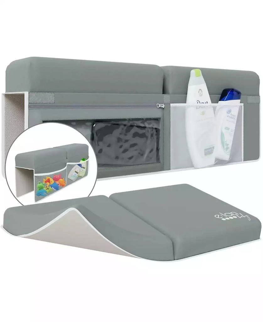 Elan Baby Toddler Bath Kneeler and Elbow Rest Pad Set, Non-Slip Design, Includes 4 Toy Pocket Organizers, Waterproof and Easy to Clean 1