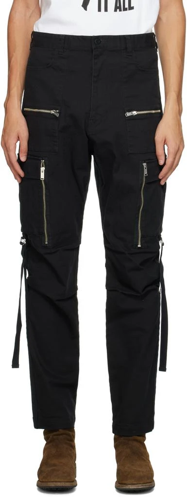 UNDERCOVER Black Zip Cargo Pants 1