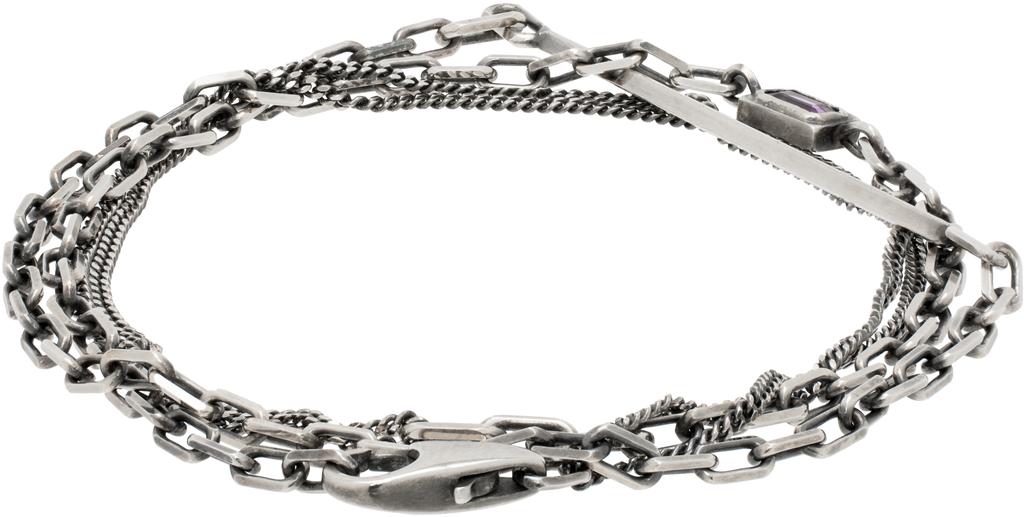 Title of Work Silver Amethyst Multi Wrap Bracelet