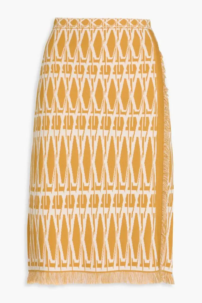 Diane von Furstenberg Fargo wrap-effect jacquard-knit skirt