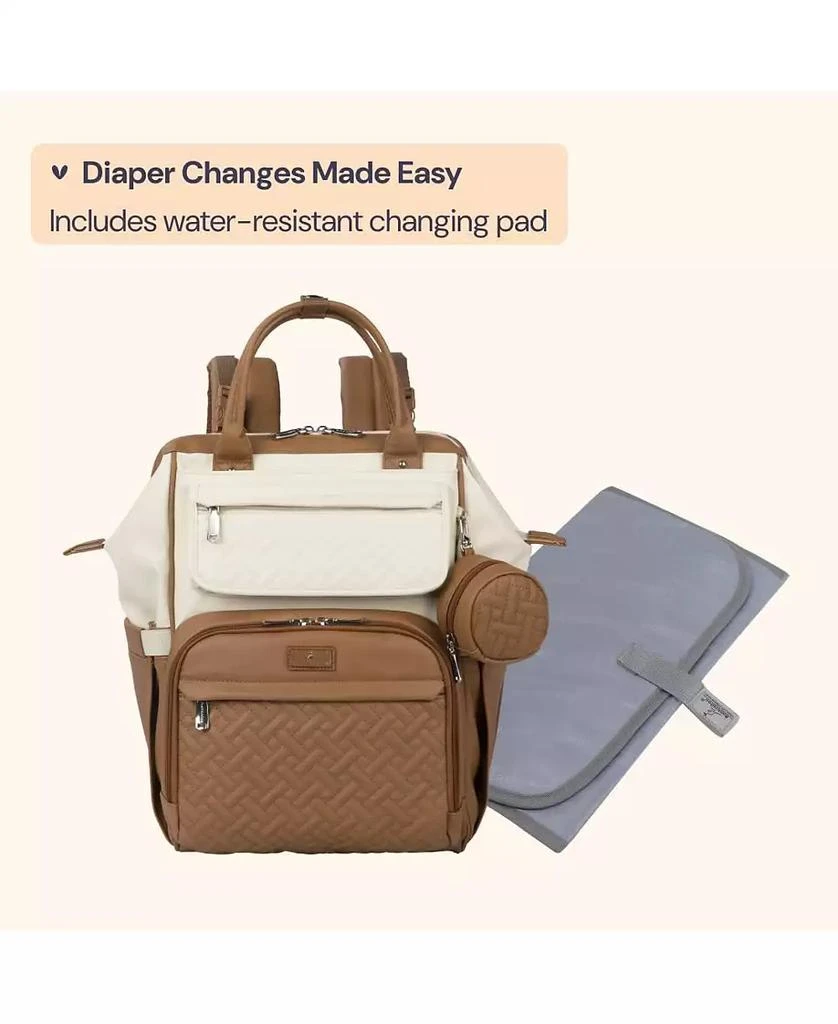 BabbleRoo Kids Premium Faux Leather Diaper Bag Backpack Spacious 
Stylish Nappy Organizer Midnight Blue 6