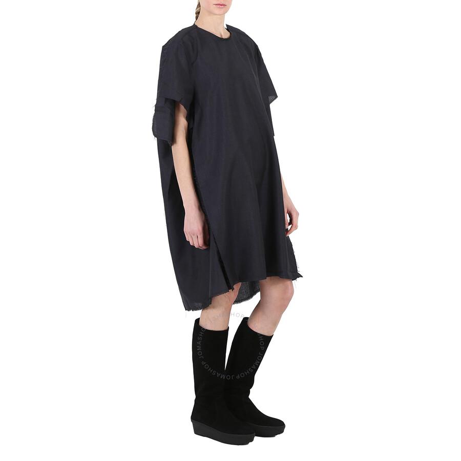 MAISON MARGIELA Anthracite Mohair Wool Raw-Cut Oversize Dress