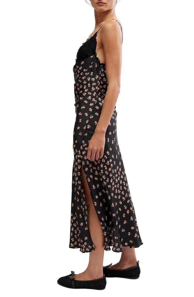 Free People Gossamer Glow Floral Print Cutout Lace Trim Nightgown 3