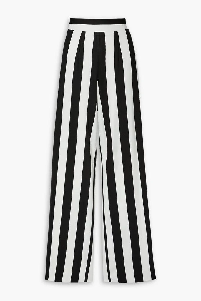 Sergio Hudson Striped stretch-crepe wide-leg pants 1
