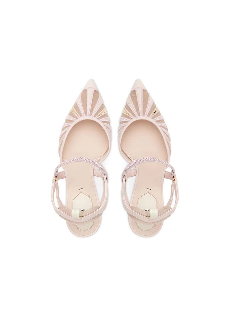 Fendi leather and mesh high-heeled slingbacks 4